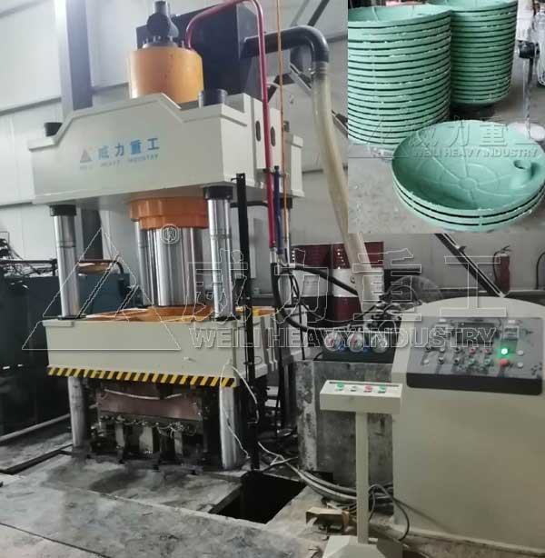 500噸四柱液壓機_玻璃鋼化糞池封頭模壓機